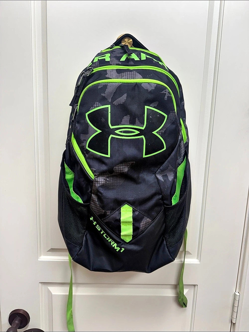 Under Armour Hustle Storm 1 Backpack Hustle 1 Camo Backpack in Black & Green